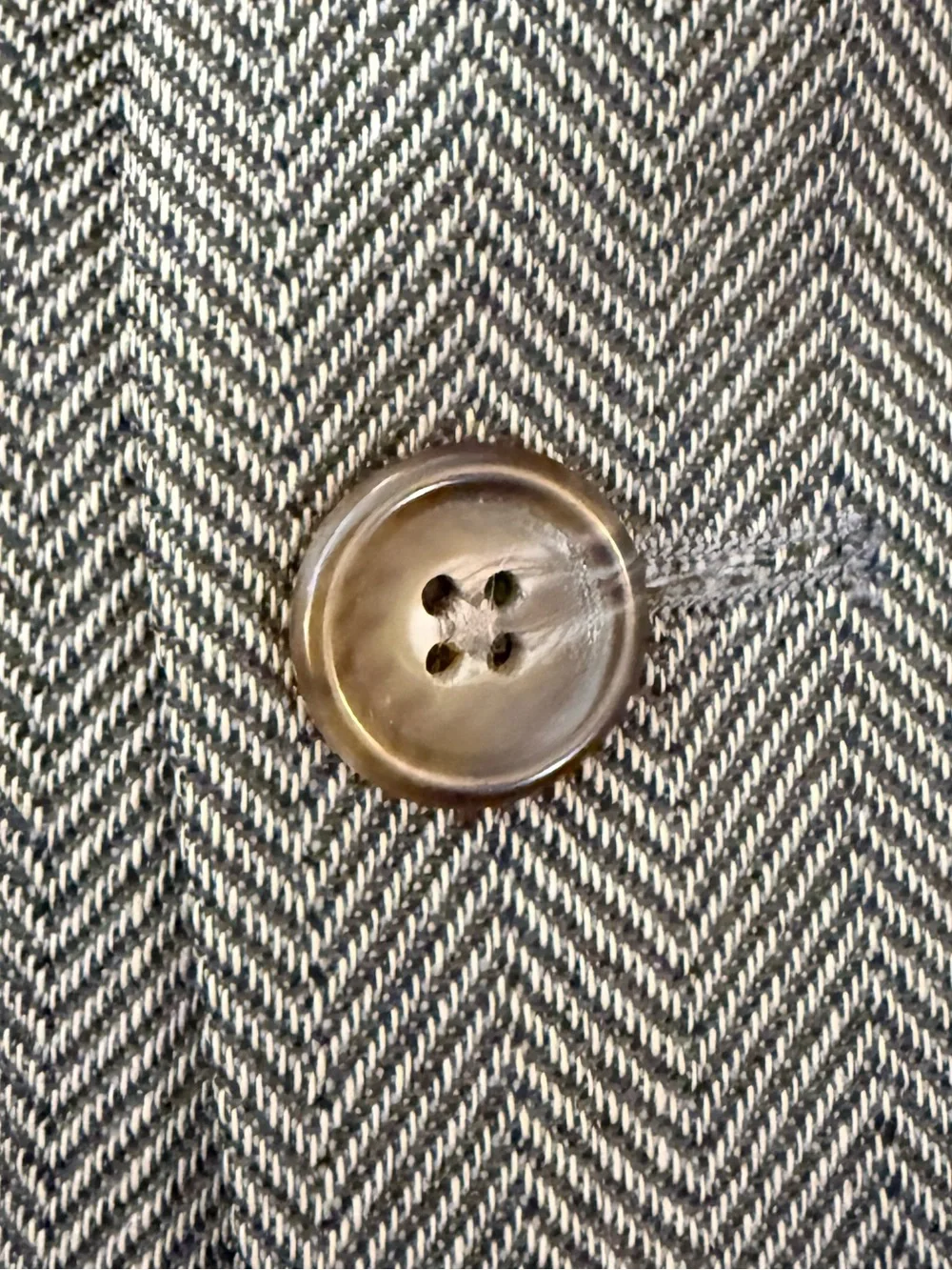 Chaps Ralph Lauren Union Made Canada Pure Wool Herringbone Blazer 40R Gray Brown